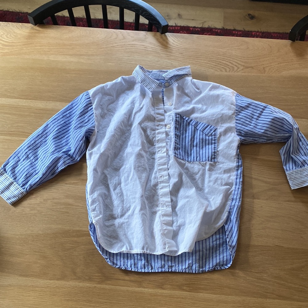 Zara Girls 8/9 Shirt Duo — Plain Long-sleeve and Button Down